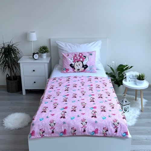 Miniatura 3 de Jerry Fabrics Juego De Ropa De Cama De Minnie Mouse, Diseño De Minnie Mouse, Flores De 02 , 100 X 135 40 X 60 Cm, 100 Algodón