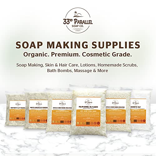 Organic Palm Kernel Oil Flakes | Organic Premium Cosmetic Grade Palm Kernel Oil Flakes For Soap Making, Creams, Lotions & Candle Making | Sizes 1 To 5 Lbs | (2 Pound) #TOP5