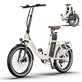 ONESPORT OT16-2 Klapprad E-Bike, E Bike 20 Zoll mit 250W Motor und 48V 17Ah Abnehmbaren Akku, Geschwindigkeit 25km/h, LCD-Display & APP Bluetooth Connect (Cremefarben)