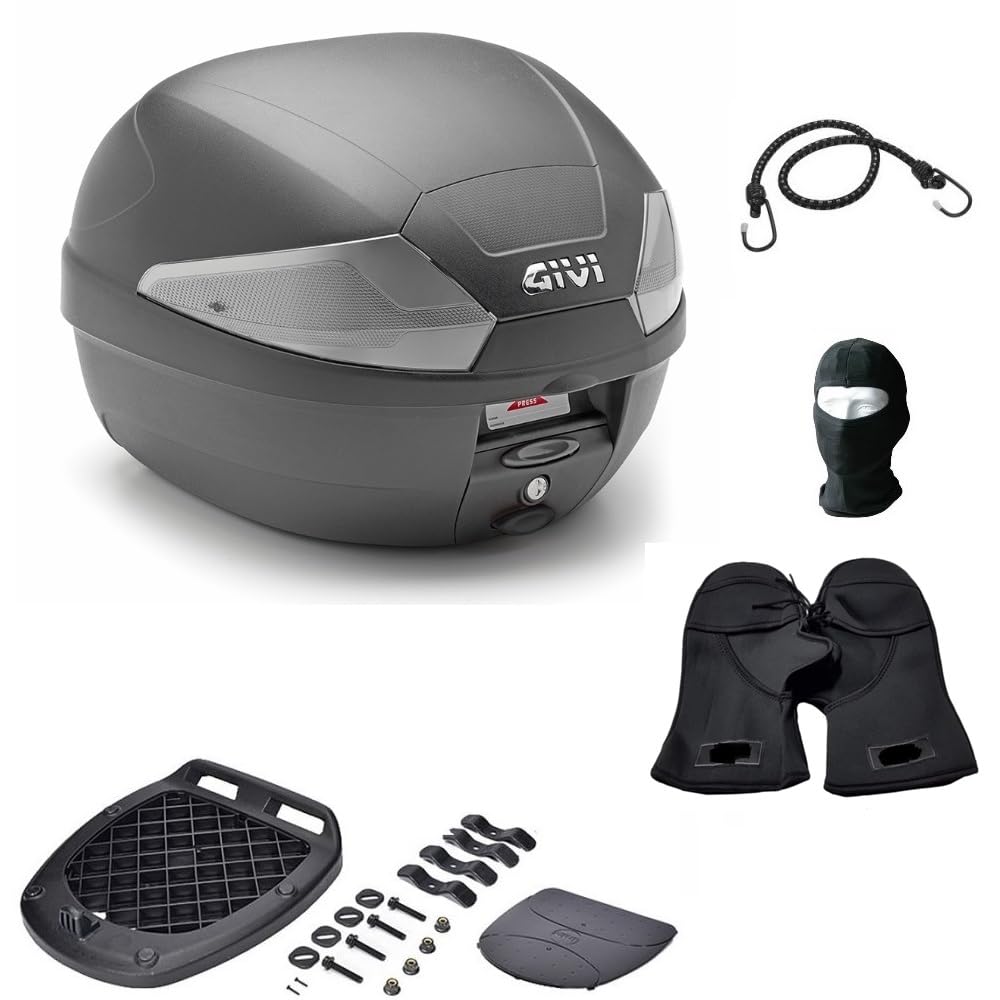 COMPATIBILE CON YAMAHA N-MAX 125 BAULETTO B29NT2 VALIGIA GIVI B29 TECH 29LITRI BAULE PER MOTO SCOOTER COMPRESO DI PIASTRA E KIT UNIVERSALE CON PORTAPACCHI POSTERIORE