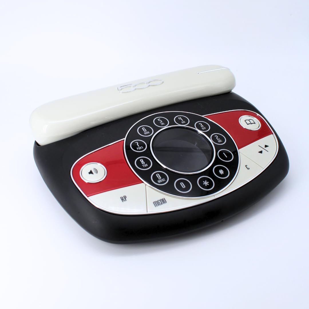 Generico Telefono cordless con unità base - ID chiamate - Vivavoce - Display Lcd - Sveglia - Colore nero/panna