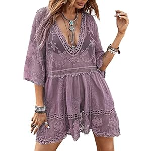 Floerns Women’s Contrast Lace...