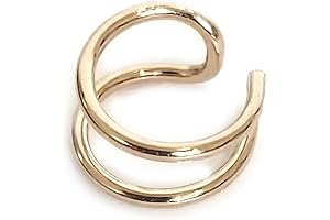 Double Gold Ear Cuffs for Women - Non Piercing Cuff Earrings