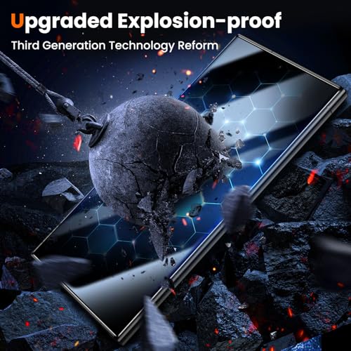 Image of UniqueMe for S24 Ultra Screen Protector - 2 PACK Tempered Glass for Samsung Galaxy S24 Ultra,[Fingerprint Unlocking] Easy Installation,Bubble-Free,9H Hardness,HD-Clear,3D Full-coverage