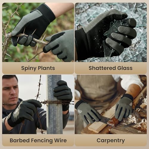 Image of TAILI 2 Pairs Level 5 Puncture Resistant, Level 2 Needle Resistant Gloves S | Weightless Comfort, Breathable, Touchscreen, Grip Enhanced, Innovative Safety Gloves for Gardening, Carving, Fishing