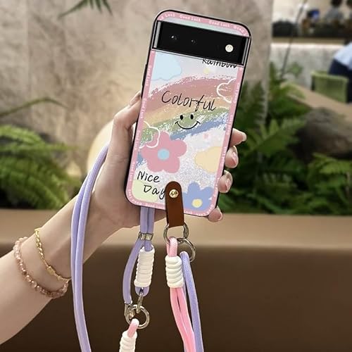 Phone Case Compatible with Google Pixel7, Waterproof TPU Lanyard Dirt-resistant Shockproof Full wrap Crossbody protective Anti-k