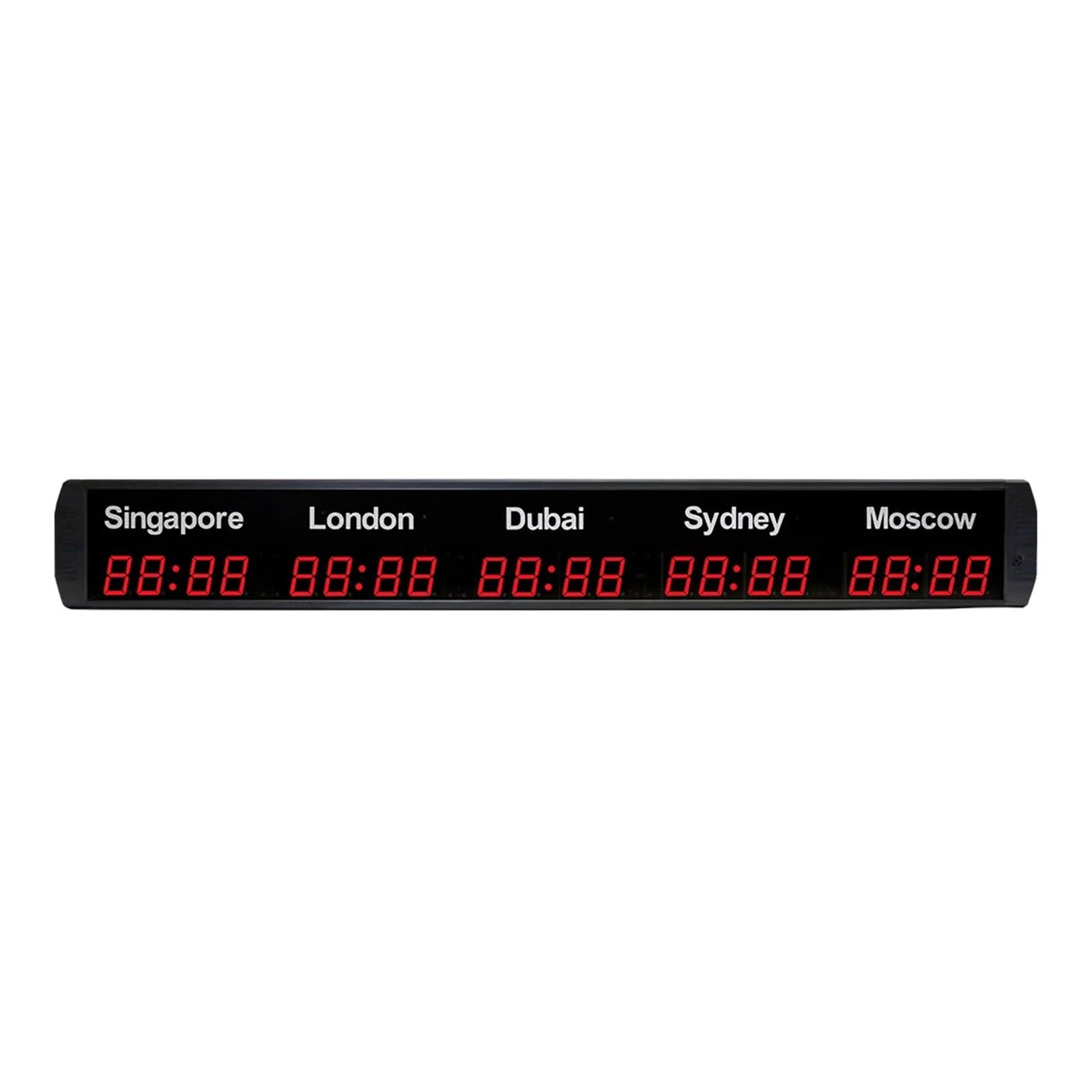 Orologio mondiale digitale a 5 zone da 2,3 pollici con supporto elevato, distanza visiva di 16 metri for hotel, imprese multinazionali Display luminoso