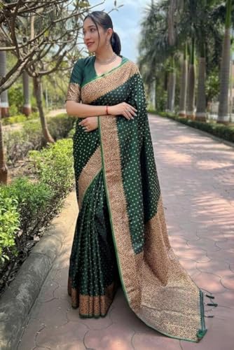 Image of Women's Kanjivaram Soft Silk Banarasi Saree With Blouse Piece | Banarasi Sari For Women | Saree with Blosepiece