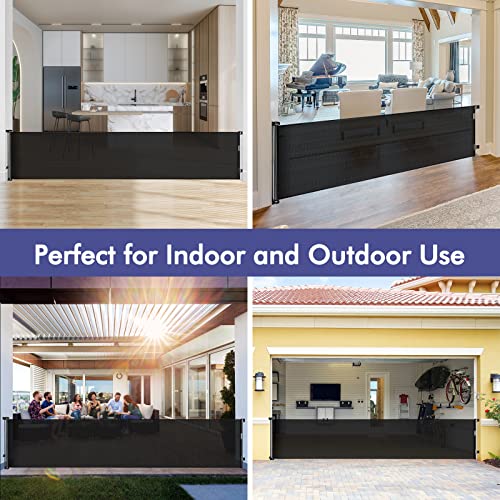 145 Inch Extra Wide Baby Gate For Extra Wide Openings Retractable Baby Gates For Doorways Outdoor Pet Gates For Dogs Indoor Large Baby Gate Retractable Gate Adjustable Large Dog Gate For Stairs, Black #TOP6