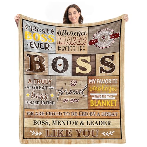 Boss Gifts for Women Men - Bosses Day Gifts for Women - Bosses Appreciation Gift from Employee - Manager Leader Principal Boss Day Gift Ideas for Her Birthday Christmas - 60'x50' Flannel Blanket