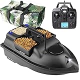 barco para pescar bacalao 【Control remoto LCD GPS】: El barco cebador tiene función de crucero GPS. El control remoto LCD puede establecer 1 posición de origen y 3 puntos de anclaje, y el barco de cebo puede moverse hacia adelante y hacia atrás entre los 3 puntos de anclaje. En caso de pérdida de señal o batería baja, el barco volverá automáticamente a la posición original después de 15 segundos. La pantalla LCD del control remoto puede mostrar la carga de la batería del barco, la brújula y la distancia recorrida.