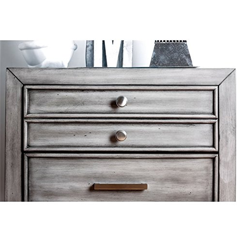 Furniture of America Cartagena Solid Wood 3-Drawer Nightstand in Gray