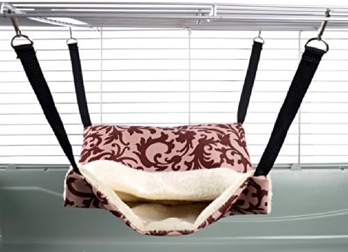 Fluffy Lined Hammock with Pouch, Damask,Small