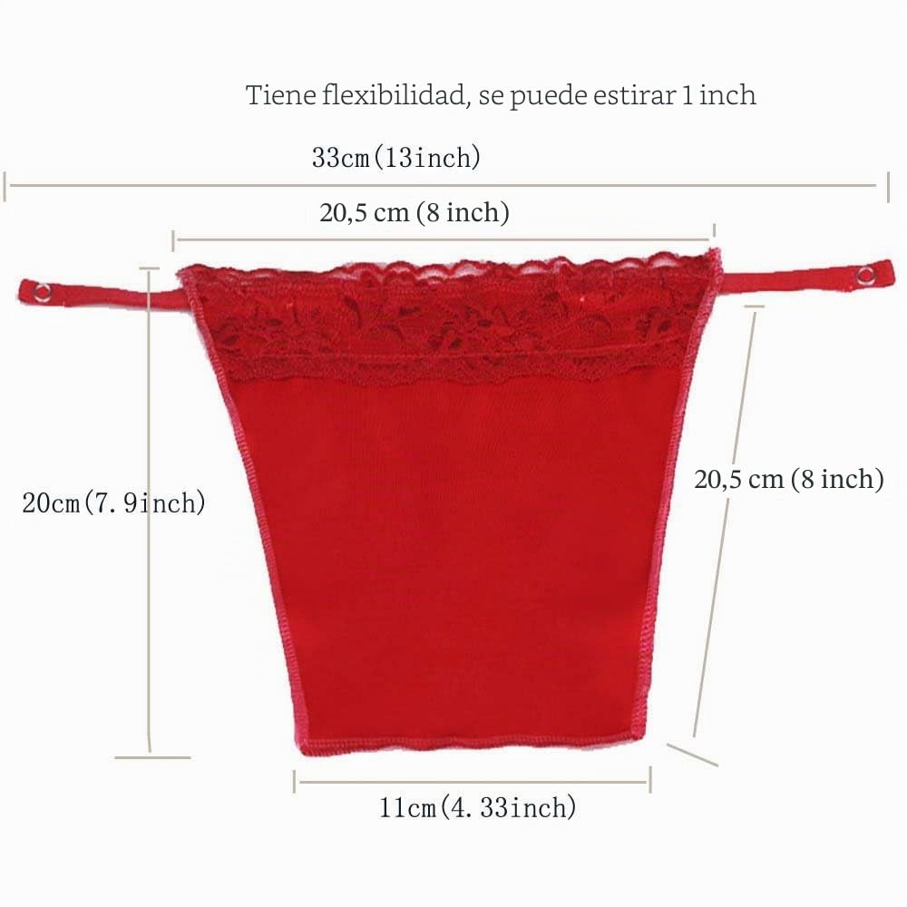 YEKEYI 8Pcs Lady Lace Clip-Mock camisola sujetador Insertar Overlay Modesty Panel chaleco, Talla única