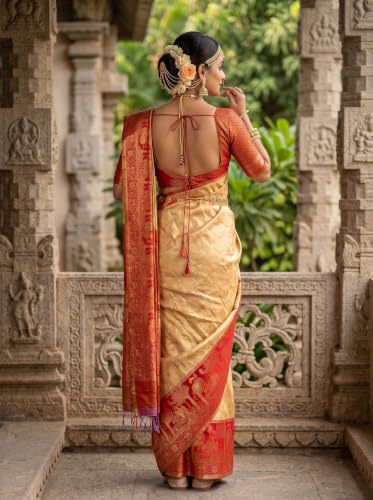 MIMOSA kanjivaram silk saree in tussar silk – image 3