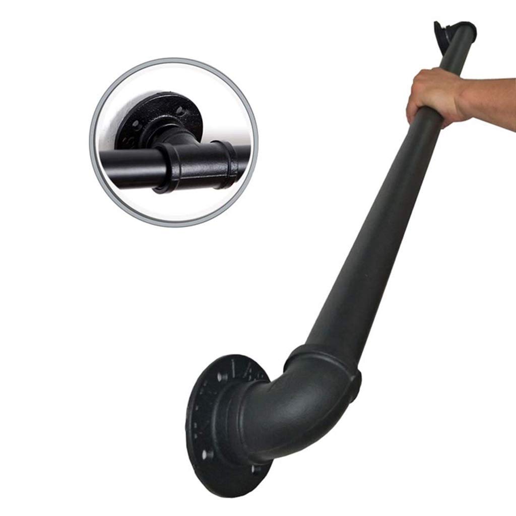 Main courante de rampe d'escalier en fer noir industriel - Kit complet de tuyau de loft CHEWYNP