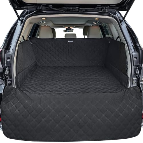 ALLANSING Dog Cargo Liner for Midsize/Large SUV & Minivan - Heavy-Duty 900D Oxford Waterproof Pet Cargo Protector with 3-Sided Zippered All-Round Protection & TPU Suction Cups, Ideal for Dog Travel