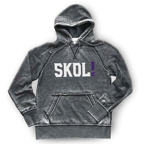 SKOL! Vikings Hoodie Unisex Men's Women's Minnesota Football Sparkly or Matte Soft Lightweight Hooded Sweatshirt, Gray (XL, Dark Grey Hoodie/Yellow Gold/Purple Matte)2