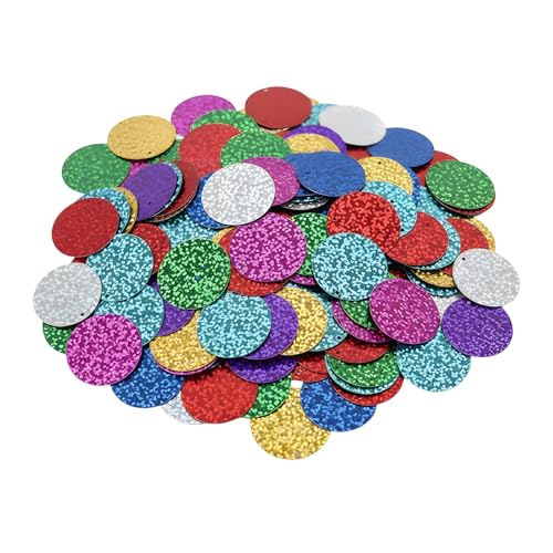 400pcs 30mm Large Sequins for Crafts - Flat Sequin with Holes for Sewing & Gluing - Bulk Mixed Color Sequins for Crafts Kids DIY Art Jewelry Making