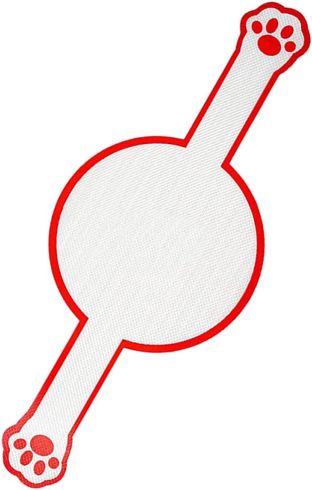 Baking Mat Silicone Glass Fiber for Dough Transfer, Red Long Handle