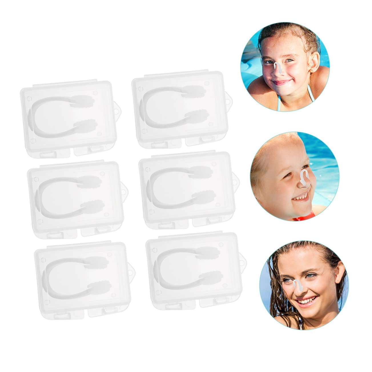 Abaodam 5 Series Clip Nasal Portátil para Natación Y Resistente Desgaste Cajas De Pinzas para Nadadores Y Acuáticos 6 Cajas*5