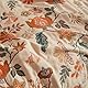 SESoftexly Boho Decke 100% Baumwolle – Doppelseitige Musselin Tagesdecke 150x200cm, Kuschelige Sofadecke & Bettüberwurf, Aesthetic Design, Ideal für Wohnzimmer & Schlafzimmer, Orange/Grün