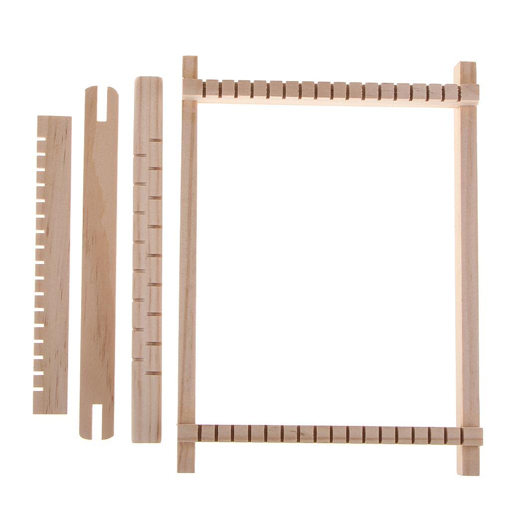 ATORSE 4Pcs/Set Traditional DIY Wooden Handloom Machine Weaving Knitting Loom Tool-image-7