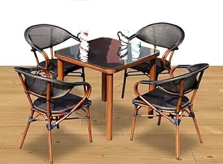 Outdoor Mesh Set Form Sampa Rattan,4 Chairs And 1 Table 2, 1.5Cmx2Cm,Black