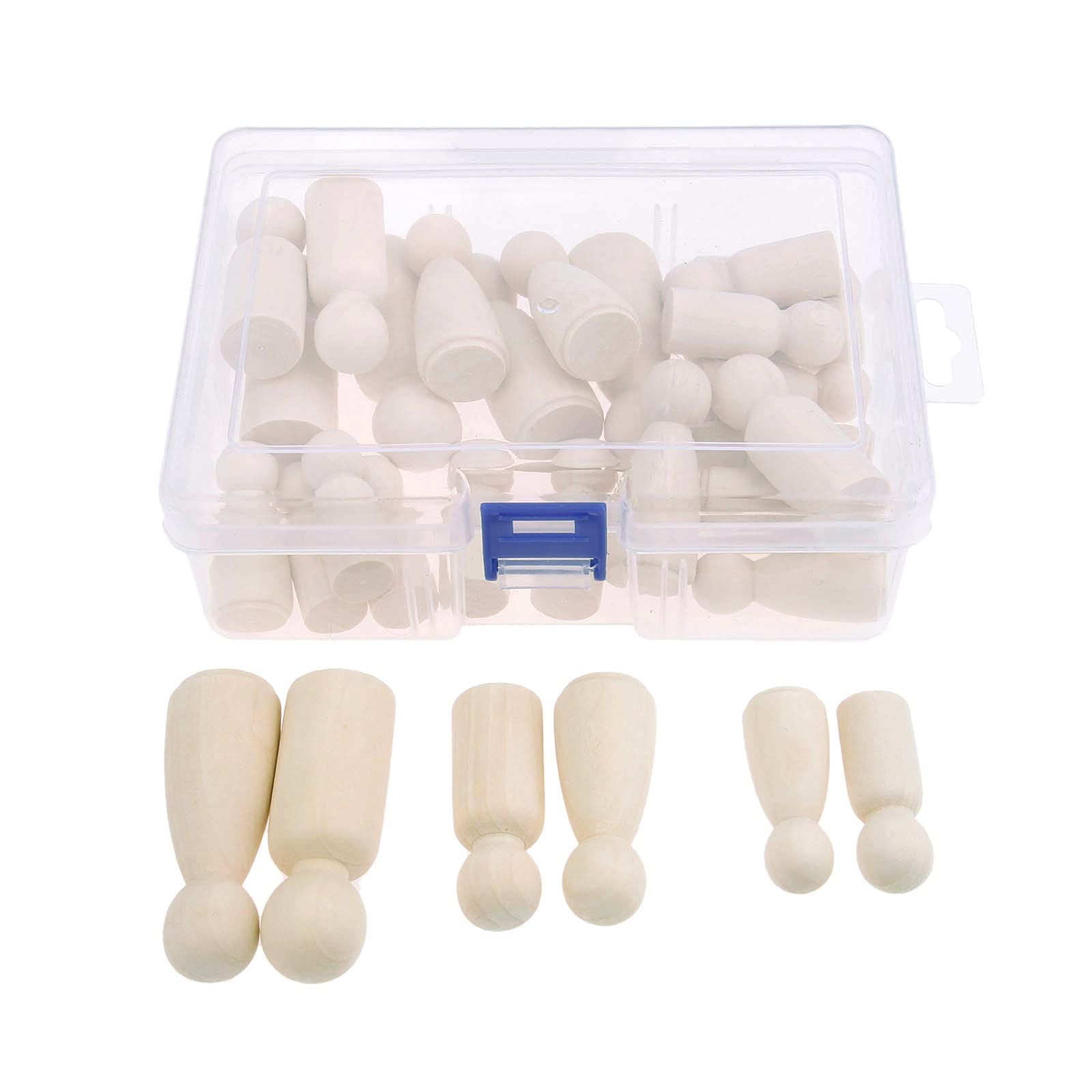 Peg dolls bois brut kit 30 pièces peinture artisanat et bricolage DIY