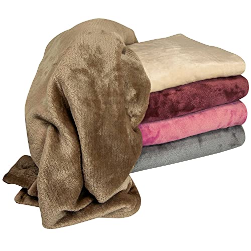 Schecker Mikrofaserdecke Premium - Pfotenspur mit Name Grau- 150 cm x 95 cm Bestickt mit dem Namen Ihres Hundes