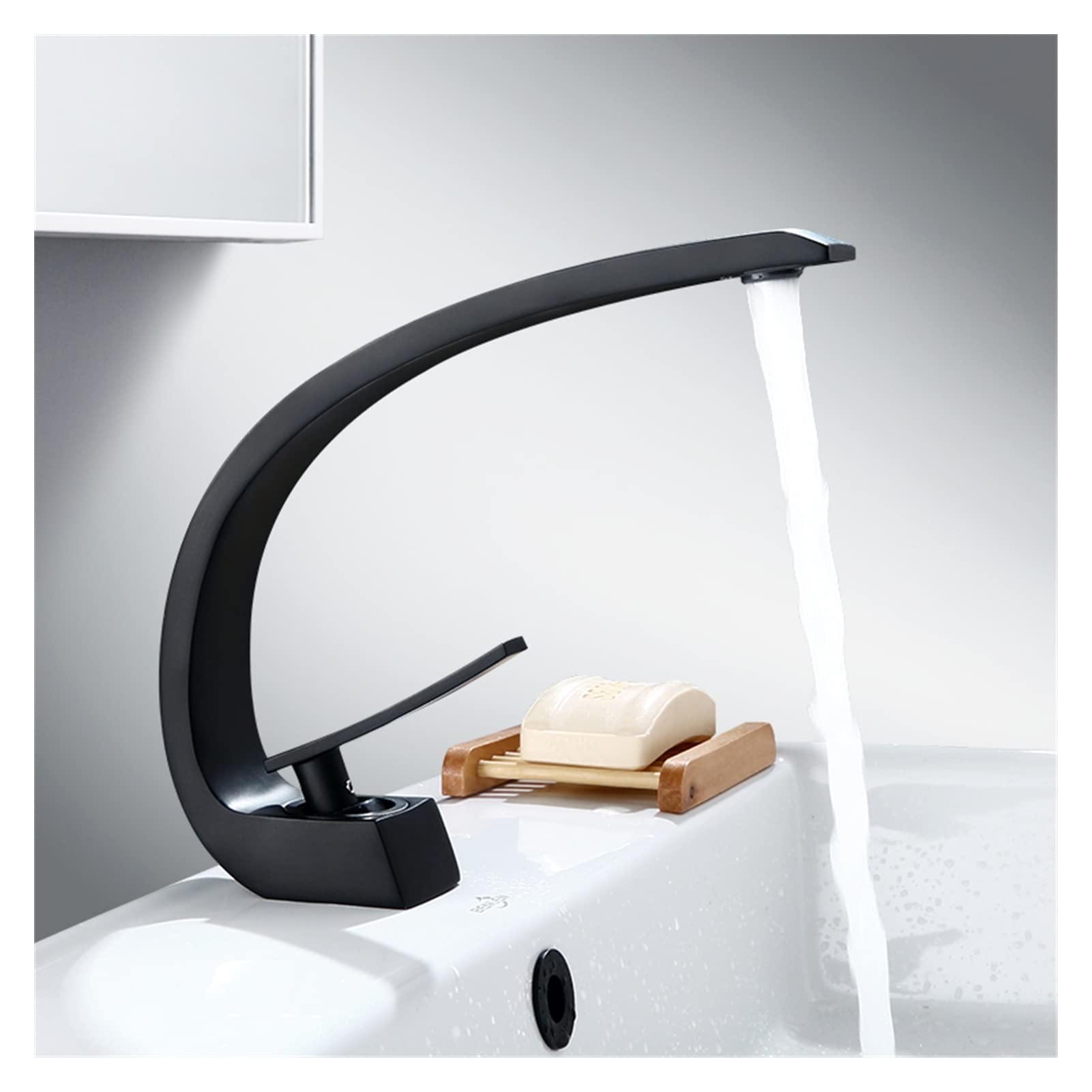 Mooilko Nero Basin Faucet Gold Bathroom Mixer Tap Rose Gold Wash Faucet Nickel Lavotory Faucet Brass Hot And Cold Waterfall Faucet Easy To Install(Nero)