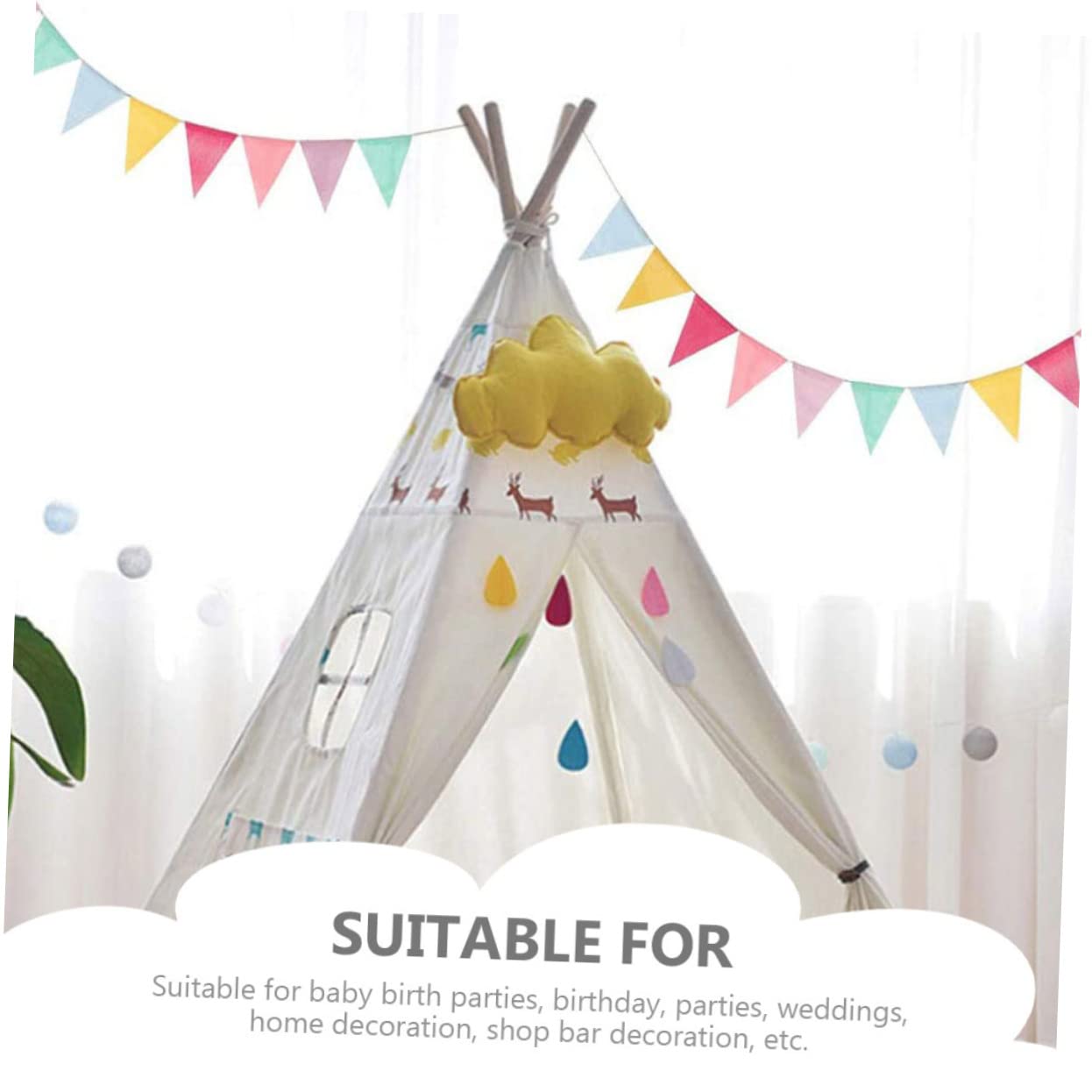 ULTECHNOVO 3 Series Banderín De Decoración De Fiestas Con Bodas Cumpleaños Y Celebraciones 4 Piezas X 3