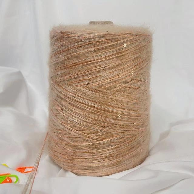 Pelote de laine mohair 500 g/rouleau pour tricot à la main pull et vêtements de bébé avec paillettes douce et fine pour crochet et effets pailletés