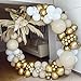Beige Balloon Arch Kit, 124pcs White Sand Gold Balloon Garland with Nude Balloons, White Gold Balloon Arch for Birthday Party Decoration, Baby Shower, Boho Wedding, Anniversary, Engagement Decor