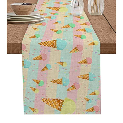 Décoration de table basse chemin de table été coloré stripes 36x183cm