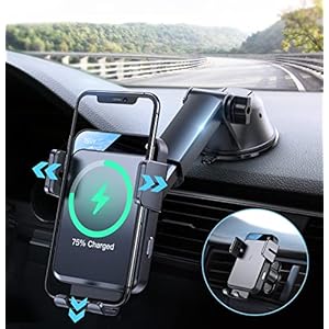 JOYROOM Wireless Car Charger JR-ZS219，15W Qi Fast Charging Phone Mount for Car， No Fear of Bumps and Never Fall Off for…