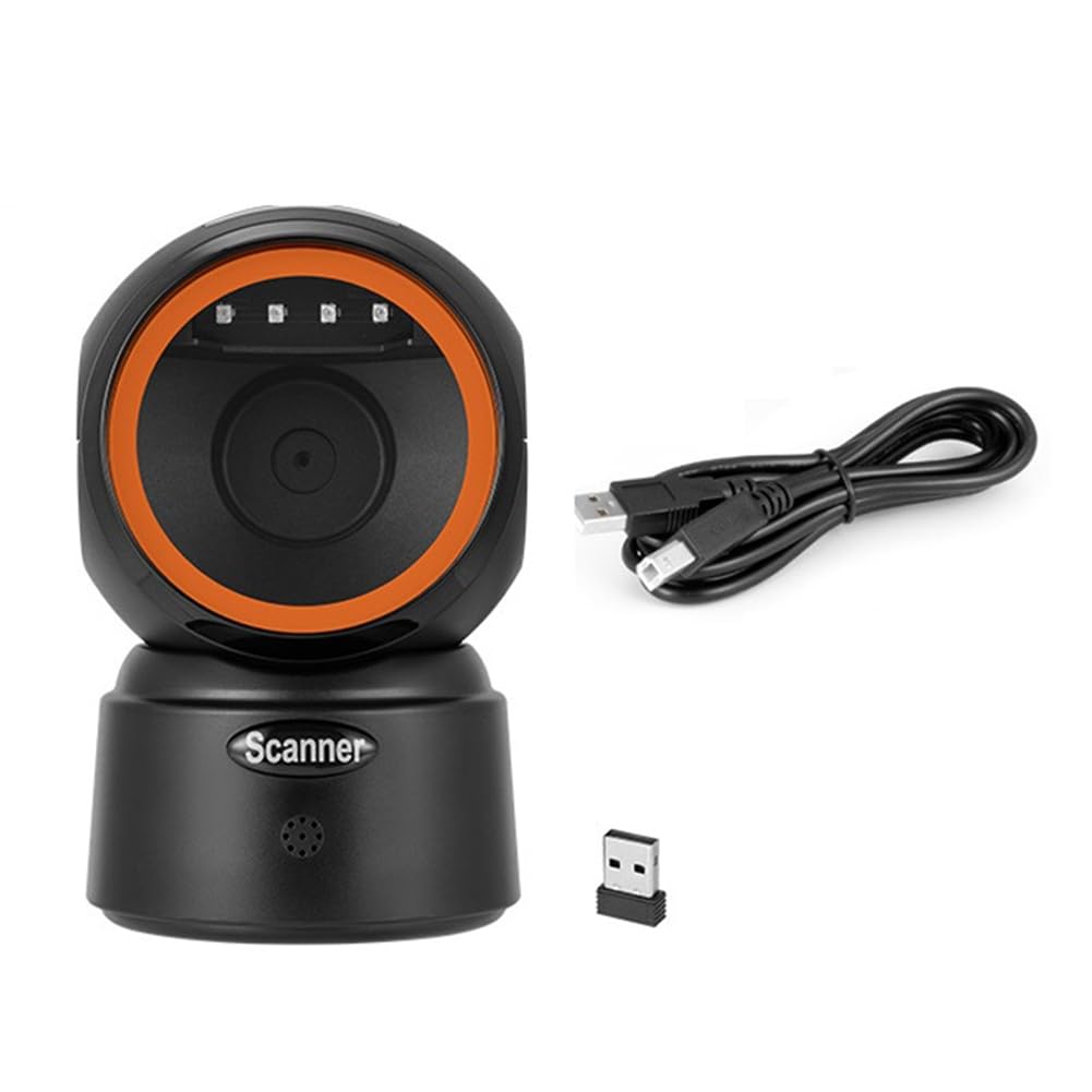 Scanner de Code-Barres QR sans Bluetooth 2D Mains Omnidirectionnel USB, Lecteur de Code-Barres 1D QR pour Numérisation à L'Écran