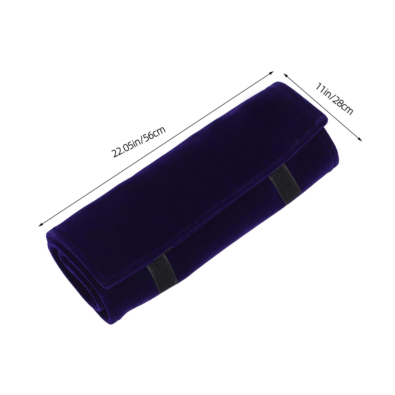 Toyvian Estuche Portátil de Terciopelo Azul Oscuro para Joyas, Organizador Rollo para Collares y Anillos Bolsa Enrollable Compacta para Viajes y Uso Diario
