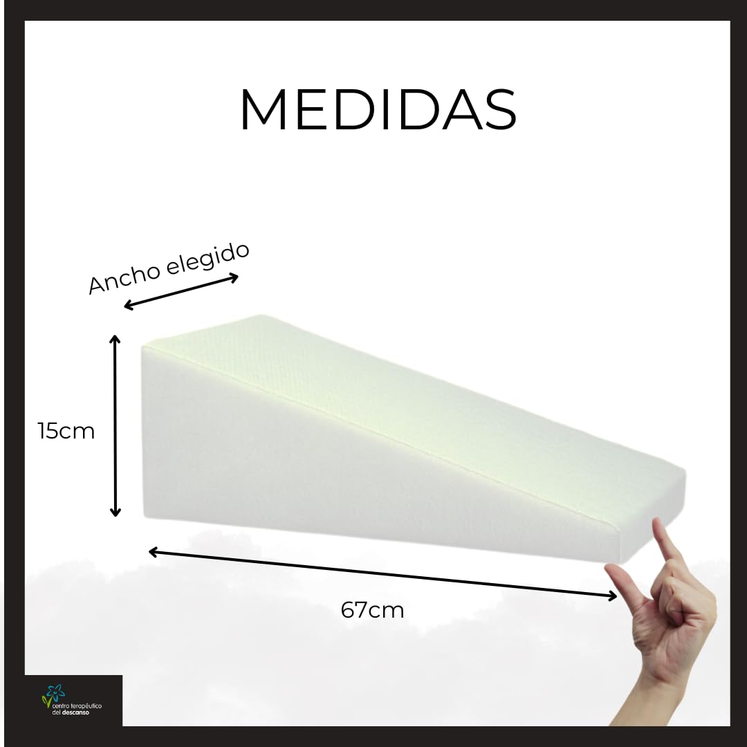 CTD - Cuña antireflujo Adulto Almohada cuña para Cama Espuma Almohada Embarazada Dormir Mejora digestión y sueño (Tejido Tencel Blanco, 90x15x67)