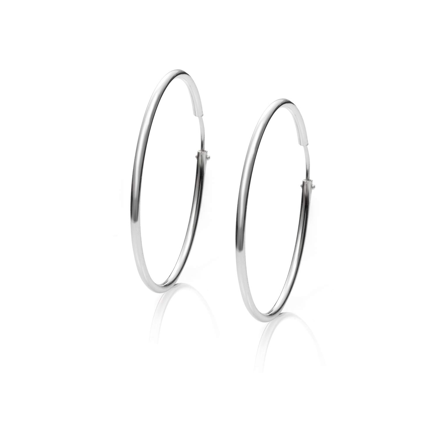 EMPATHY JEWELS Pendientes Aros Plata Mujer de 14-16- 22-25-30-35-40-50-60-70 y 80 mm. Regalos para tu Novia Originales en Plata de Ley