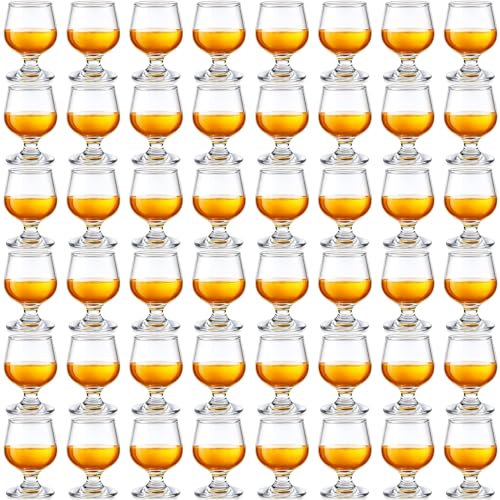 Qunclay 48 Pcs Shot Glasses Cute Cognac Snifter Small Brandy Snifter for Tasting Brandy Drinking...