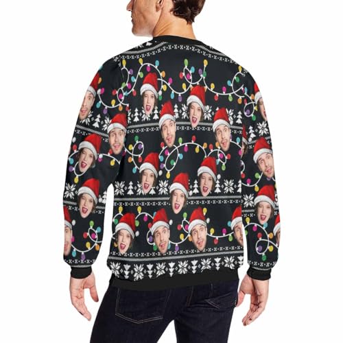 InterestPrint Custom Sweatshirt with Photo for Men Women Personalized Face Ugly Christmas Funny Pullover Shirt Xmas Gift2