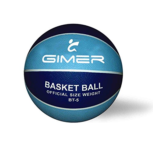 GIMER, Pallone Basket Unisex Bambini, Blu, 28 x 16...