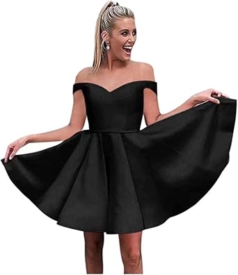 Amazon.com: LovelyGirl Vestido de fiesta de graduación para mujer, con  hombros descubiertos, de satén, corto y acampanado, para adolescentes,  jóvenes : Ropa, Zapatos y Joyería