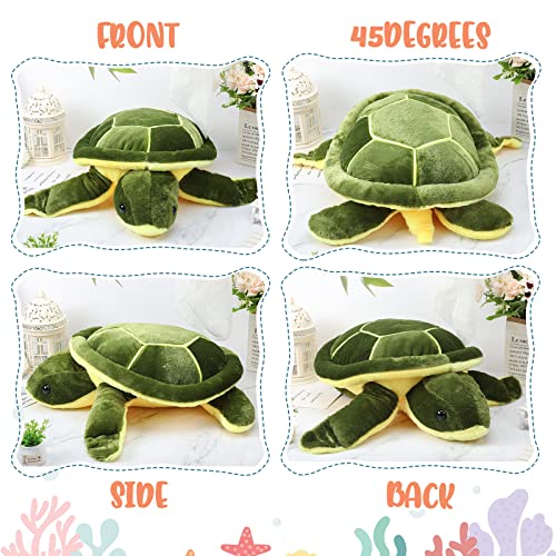 Civaner Big Green Sea Turtle Stuffed Animals Giant Soft Plush Toys, Large Ocean Turtle Body Pillow, Tortoise Toys Doll for Kid Boys Girls Girlfriend Valentine's, Birthday Gifts(12 Inches)