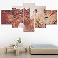 SIGNWIN 5 Panel Canvas Wall Art Modern Art Expressive Farmhouse/Country Landscape Mountain Top Multicolor Photography for Home Decorations Ready to Hang - 60