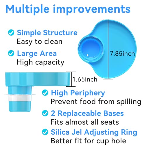 Image of Kids Car Seat Tray, Travel Tray with Cup Holder for Toddler Baby, Kids Car Seat Food Snack Organizer for Road Trip, Stroller snack Organizer Travel Must Haves Toddler Must Haves (Sky Blue, 1 PCS)