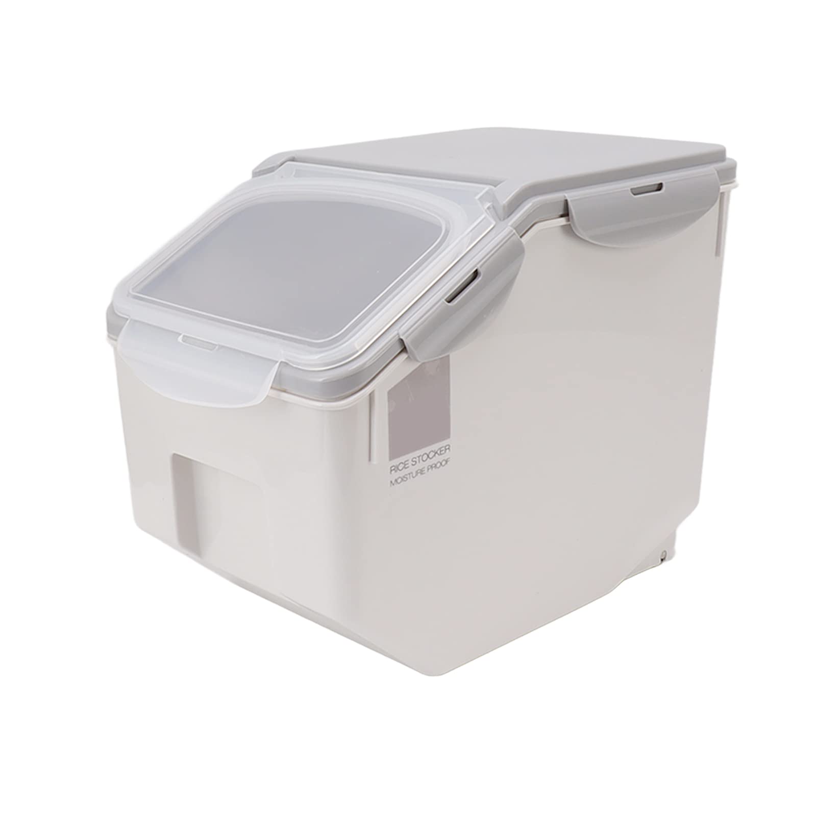 Zunate Contenitore Sigillato per la Conservazione del Riso da 15 Kg |Organizzatore di Alimenti Ventilato con Tazza per Farina, Fagioli, Contenitore da, Salvaspazio (Grigio 15 kg)