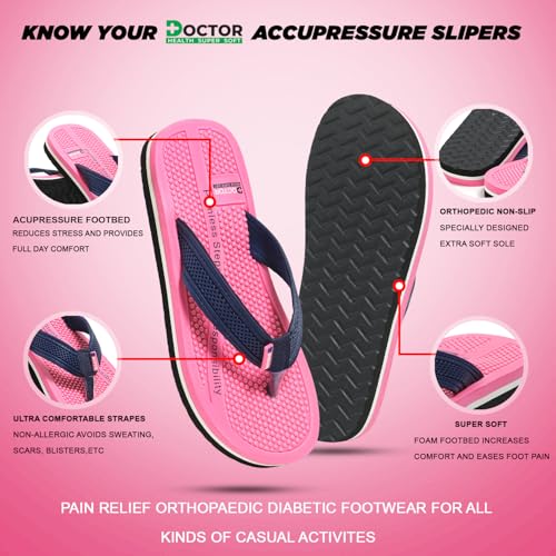 Image of DOCTOR HEALTH SUPER SOFT Women & Acupressure Slippers | Flip-Flops | Women & Girls Slippers | Comfortable & Lightweight | Soft Foot Massager | All Day Wear Acupressure Slipper