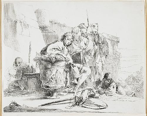 Poster Tiepolo Jeune homme assis toile sans cadre format 58 x 90 cm